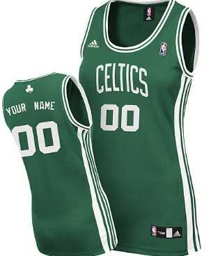 Women%27s Customized Boston Celtics Green Jersey